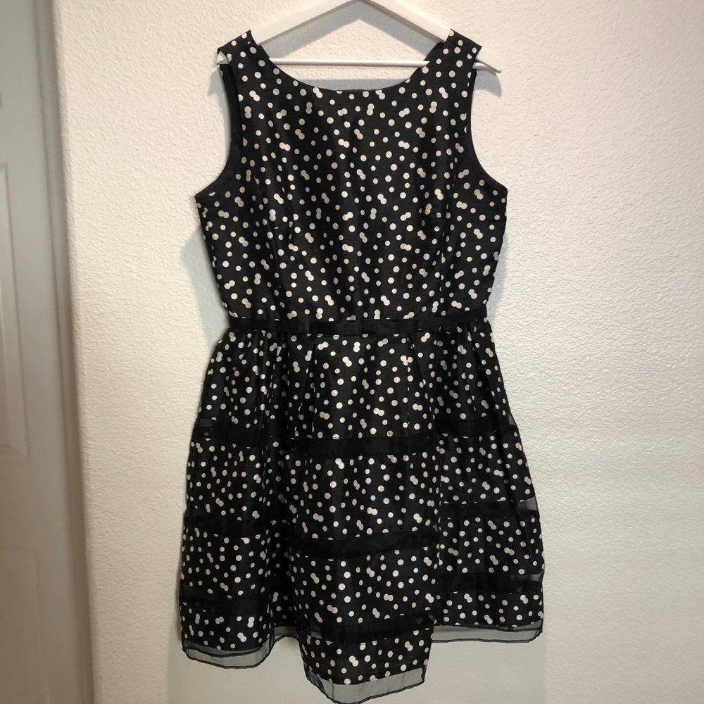 Coldwater Creek Tiered Polka Dot Silk Dress 14